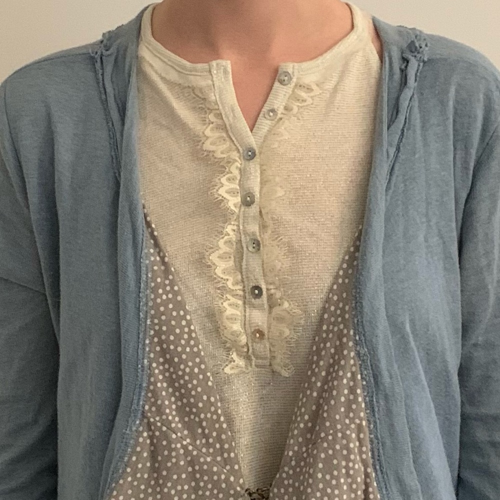 Free people white halter tank top with silver thread, and lace details